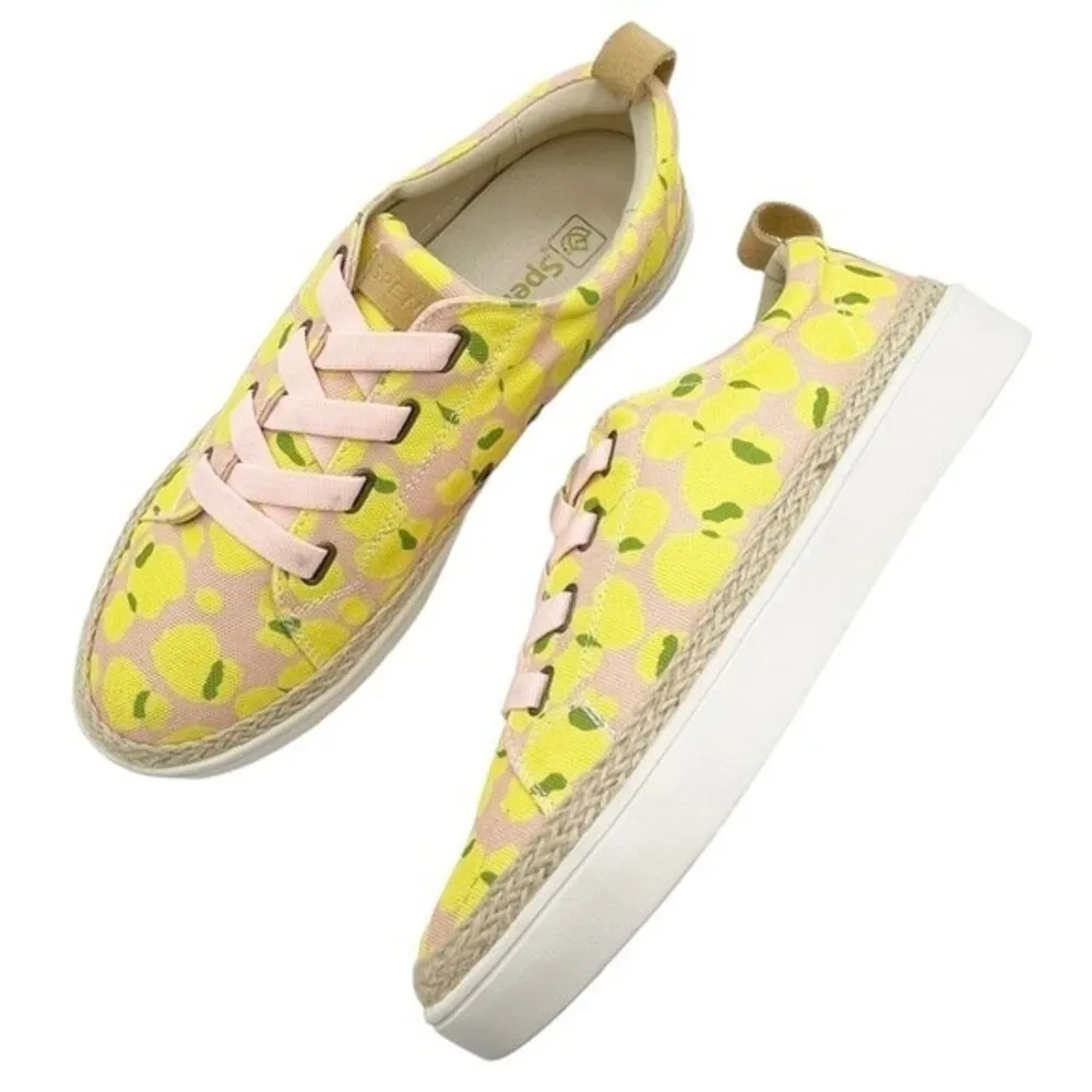 Spenco Malibu Lace Summer Platform Sneaker Bokeh Blush & Yellow Women’s Size 10 - Image 3