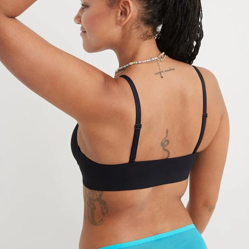 Aerie SMOOTHEZ Mesh Bralette True Black Unlined Wireless Size XS New - Image 3