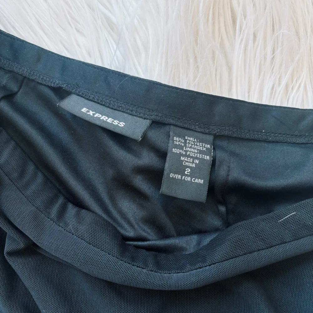 EXPRESS  silver beaded black mini skirt, size 2 - Image 3