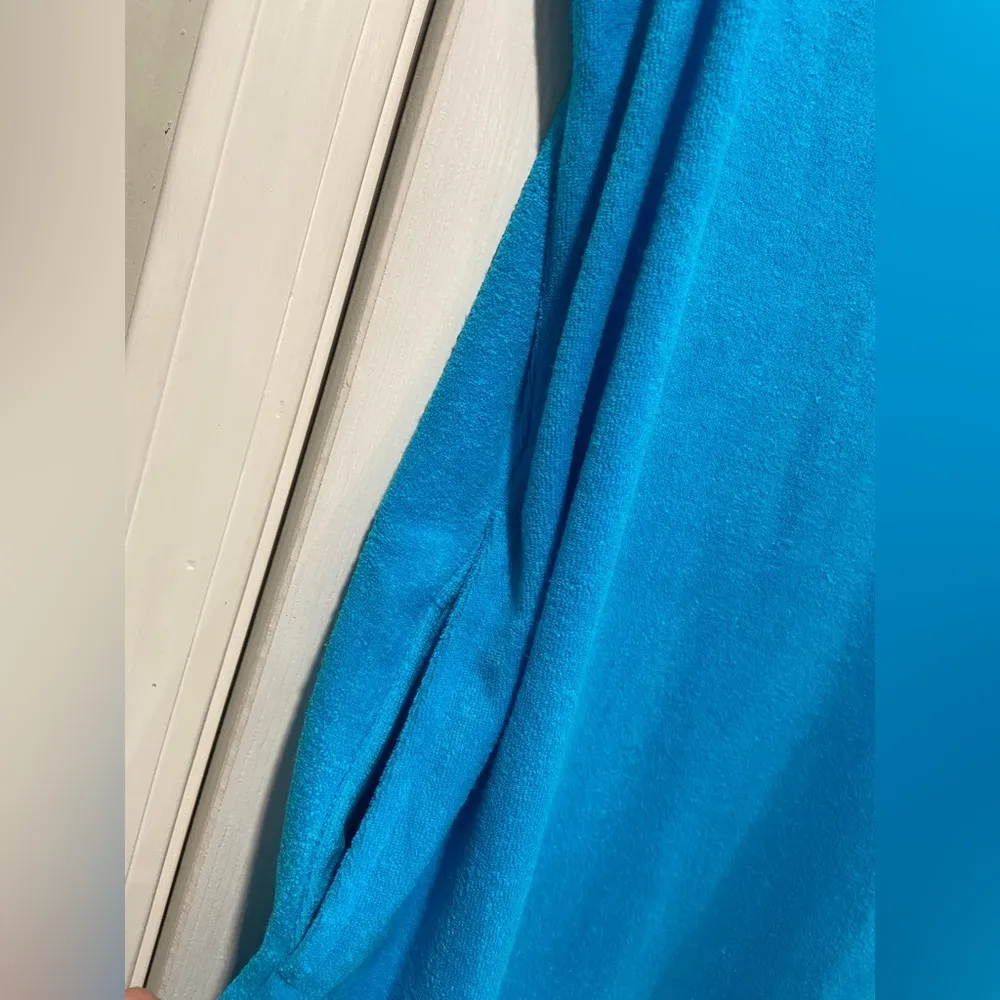 NWOT Metropolitan Size L Bright Blue Terry Cloth Tank Sun Dress Coverup Pockets Size L - Image 5