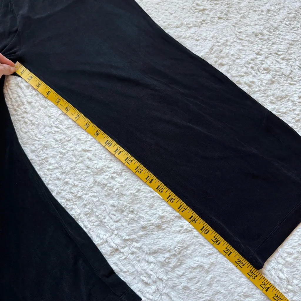 Chicos Travelers Slinky Knit Pants Size 1 M Black Side Slit Straight Pull On - Image 8