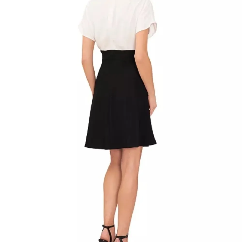 Crece Women black white Colorblocked Dolman Short Sleeve Dress size 8 NWT $99 - Image 10