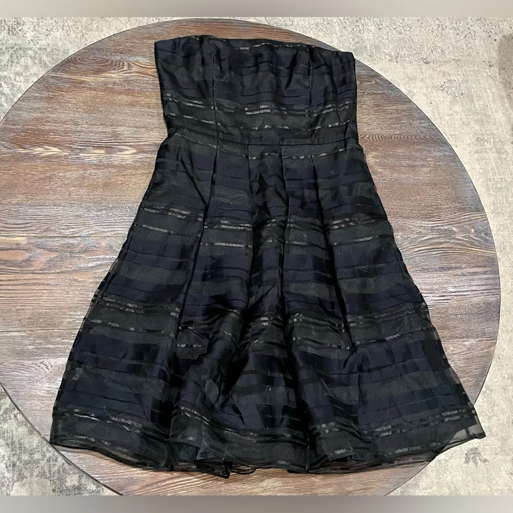 White House Black Market Ribbon Stripe Strapless Cocktail Dress - Sz 8 - EUC - Image 8