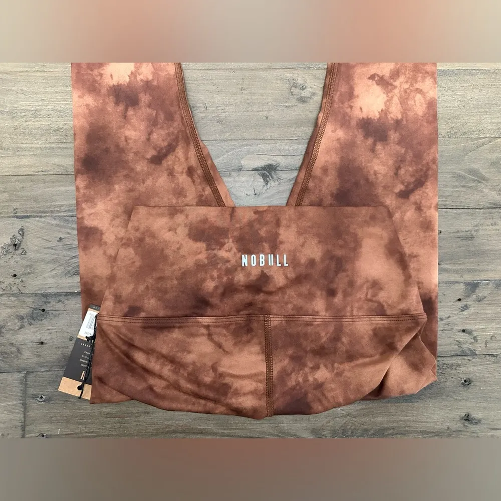 NWT NOBULL Women’s High Rise Crop Tight - XS - Toffee Brown Tie Dye - Image 4