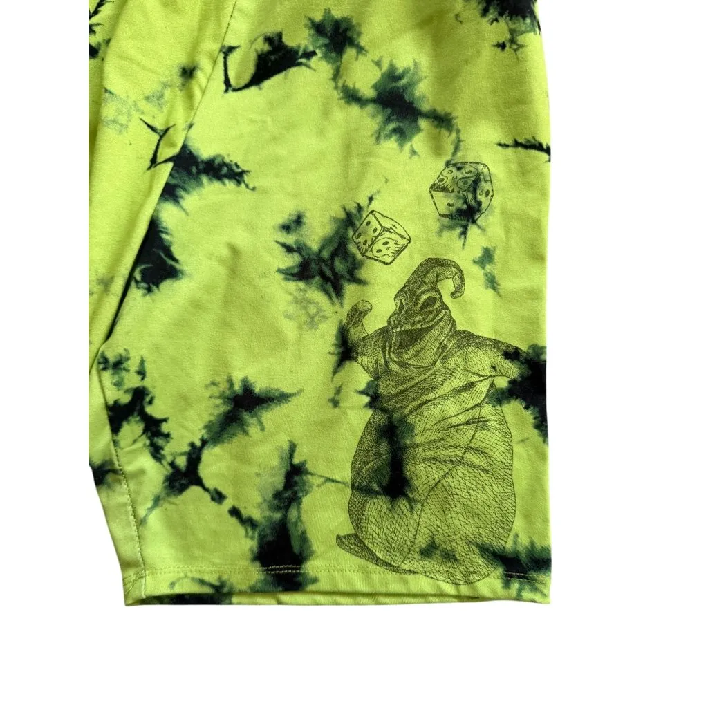 NIGHTMARE BEFORE CHRISTMAS Women's Neon Green Oogie Boogie Tie Dye Shorts Sz XL - Image 6