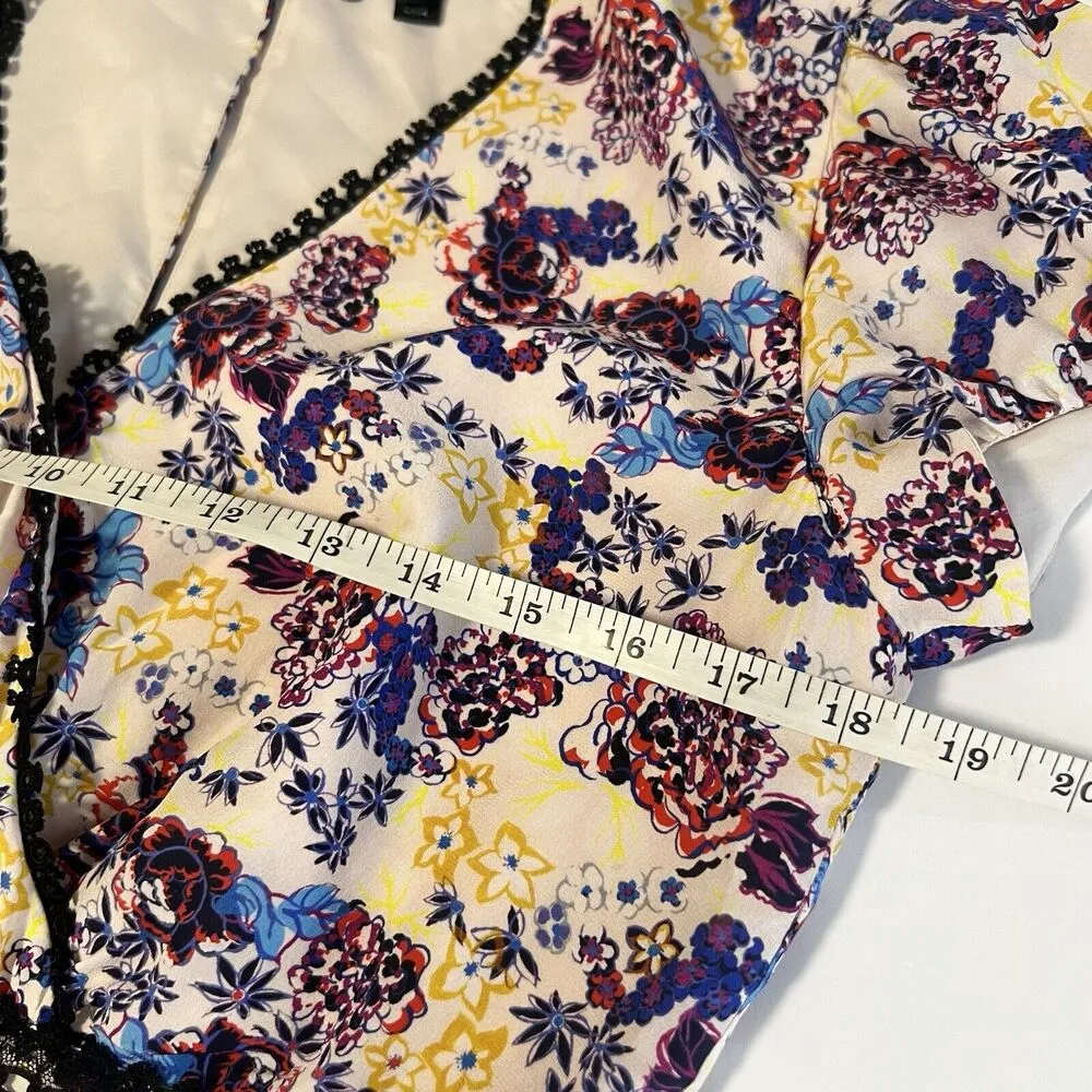 Saloni Sz 8 Sonia Silk Floral Print Long Maxi Dress In Multi Blue - Image 12