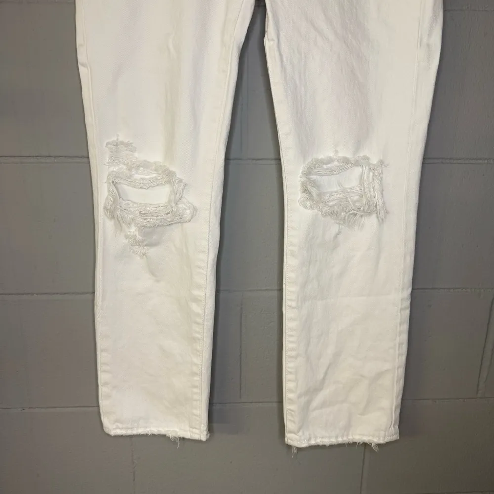 ROLLA’S Original High Rise Straight Jeans in White Women’s Size 27 Distressed - Image 6