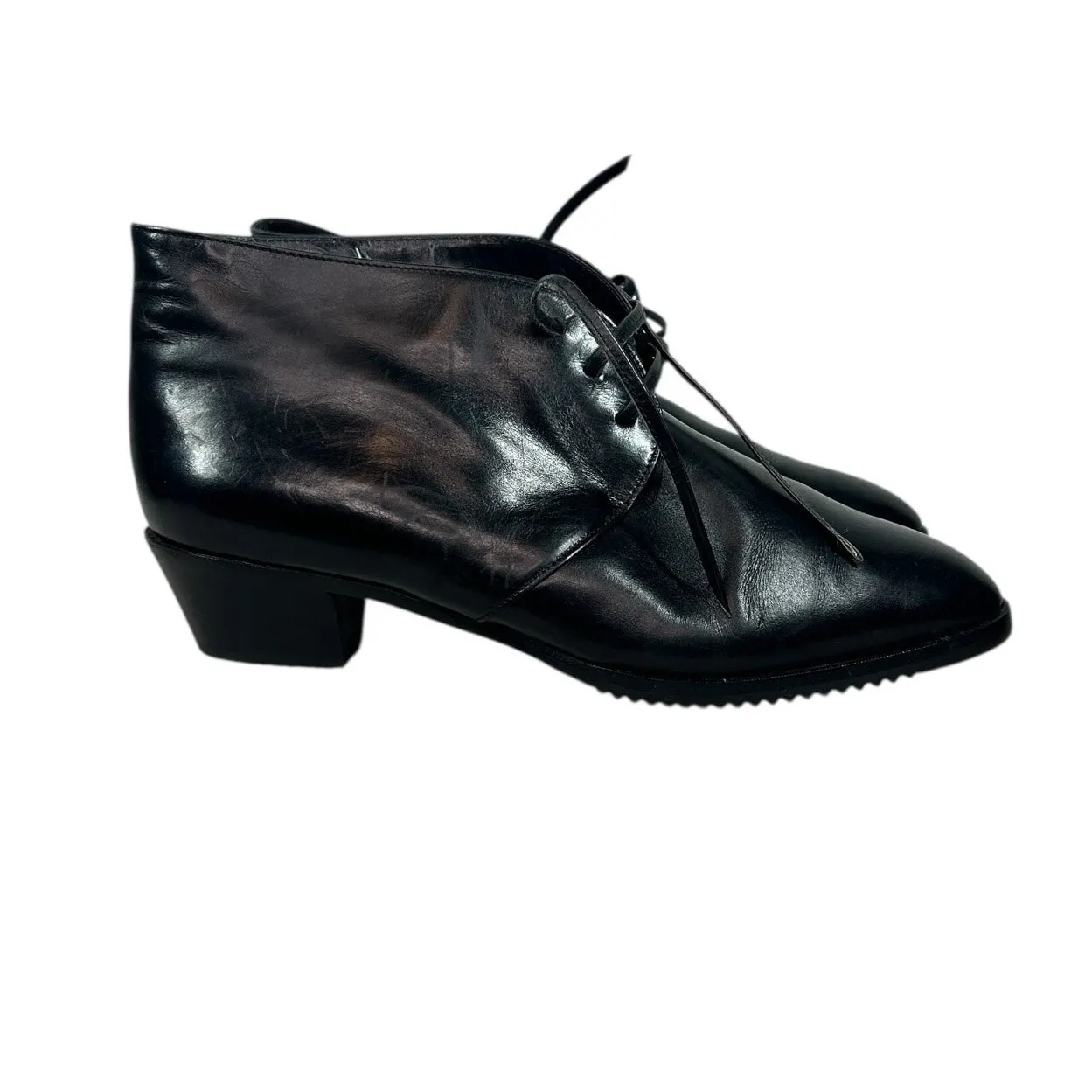 Ilga Vintage Italian Fur Lined Witchy Leather Boots EU 41.5 US 9.5 Black - Image 11