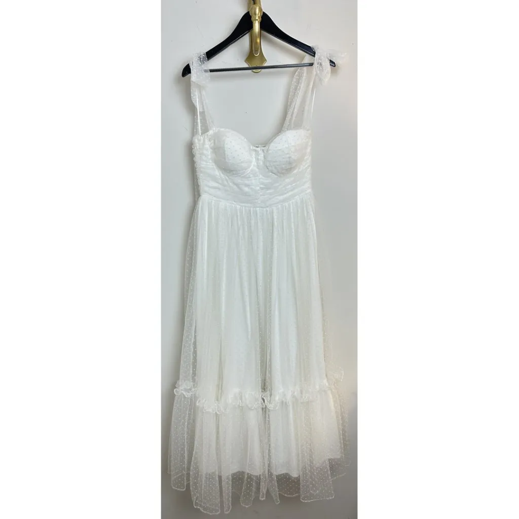 PETAL & PUP Floret Midi Dress in White Size Large - Image 5