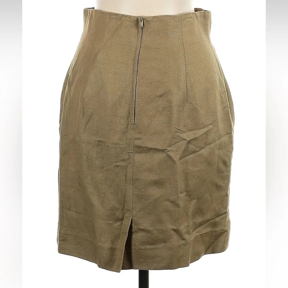 Vintage Cache Gold Label Linen Moshary Tan Skirt Women’s Size 12 Large L - Image 2