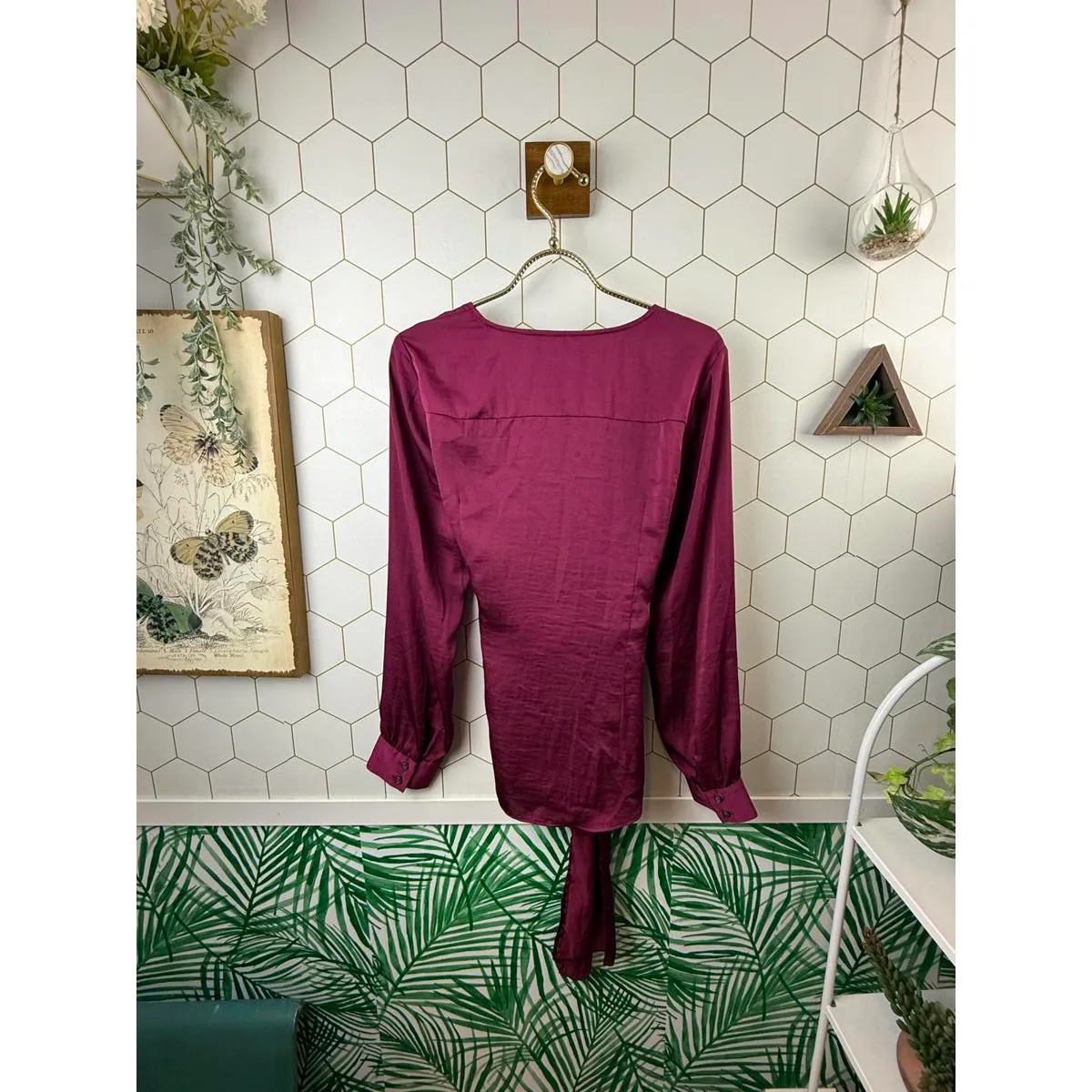 Moulinette Soeurs from Anthropologie Pink Brynn Tie-Front Blouse - Size - 8 - Image 5