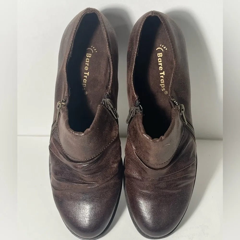 BareTraps Rosamund Brown Zip Booties Size 7.5 - Image 6