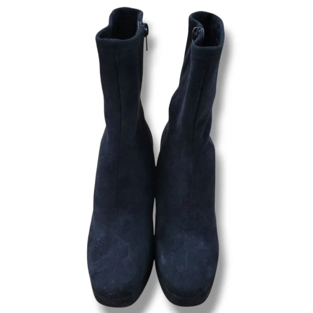 Lulus Shoes Size 6 Women's Lulus Mazarine Faux Suede Platform Mid-Calf Boots EUC Women's Shoes - Image 3