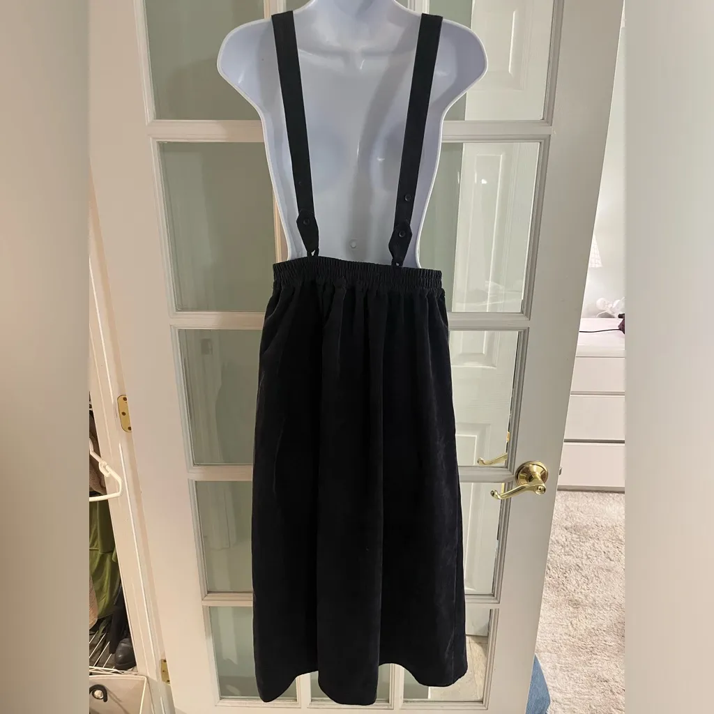 Skies Are Blue Navy Corduroy Suspender Dress - Image 2