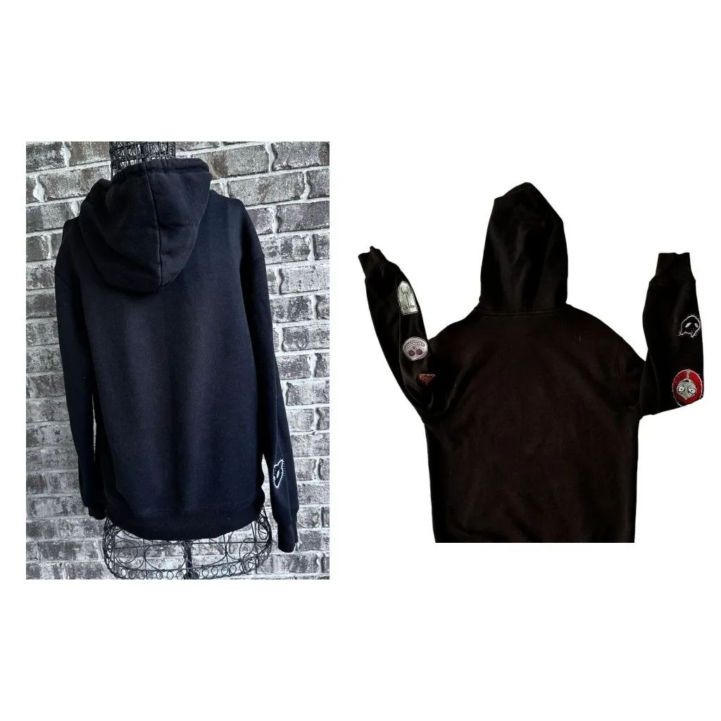 Vintage Disney Nightmare Before Christmas Hoodie Unisex Medium Black Halloween - Image 10