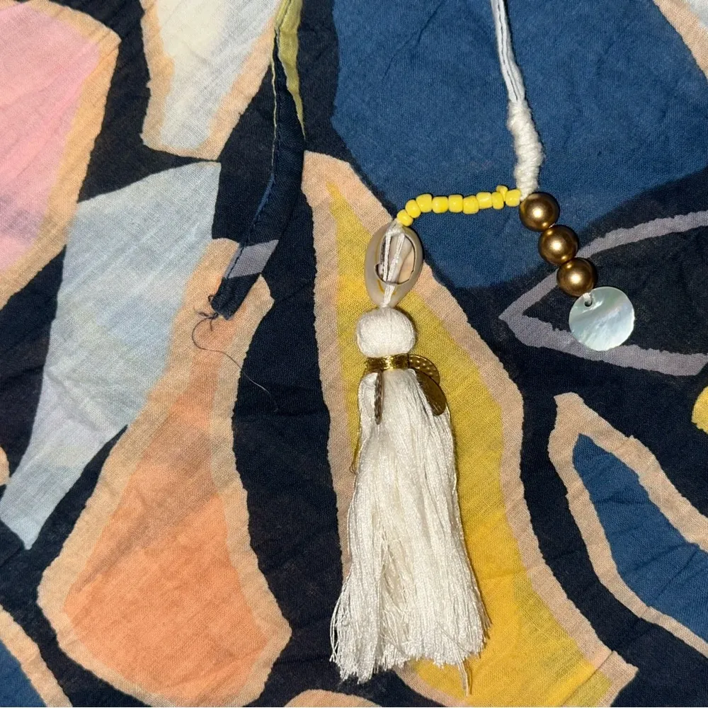 True Destinations Women’s Size S Multi Color Geo Printed Long Kimono Coverup Blue - Image 12