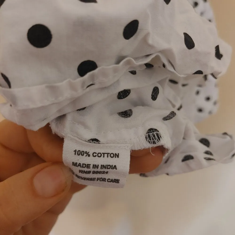 Isa & Ella Polka Dot White Black Size Small S Peplum Stretchy Chic Cute Trendy - Image 8