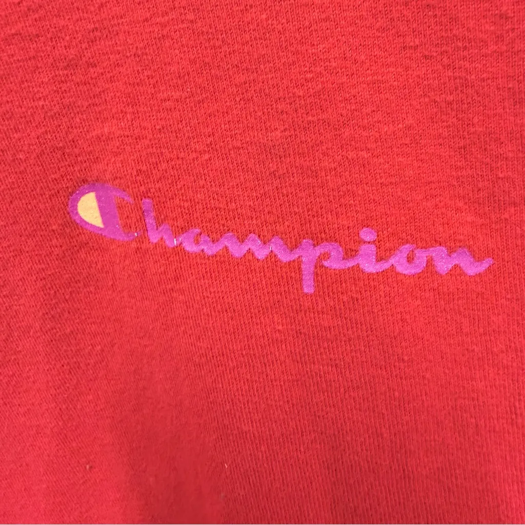 Champion 90's Vintage 100% Cotton T-Shirt Red Size Medium - Image 4