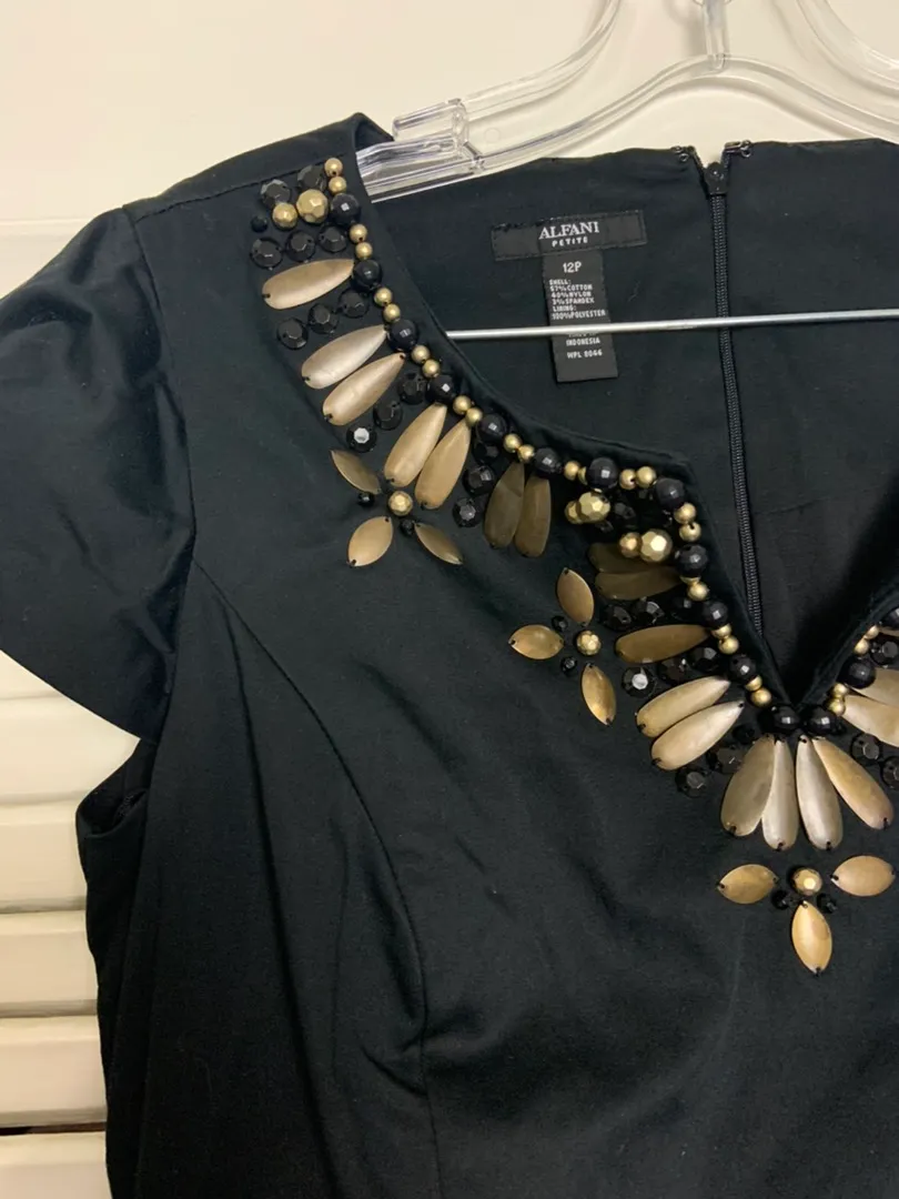 12P Alfani Petite Black secretary button dress - Image 6