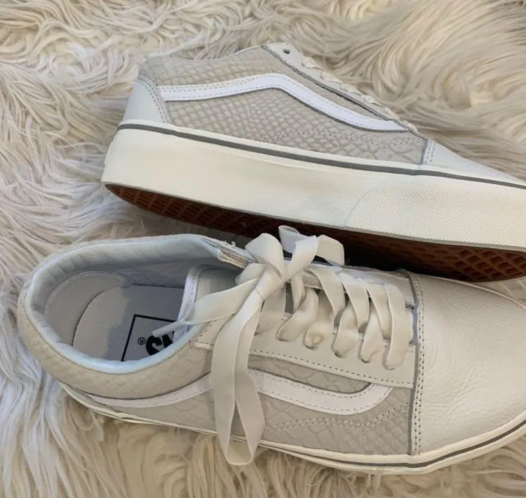 Vans white & grey platform snakeskin - Image 2