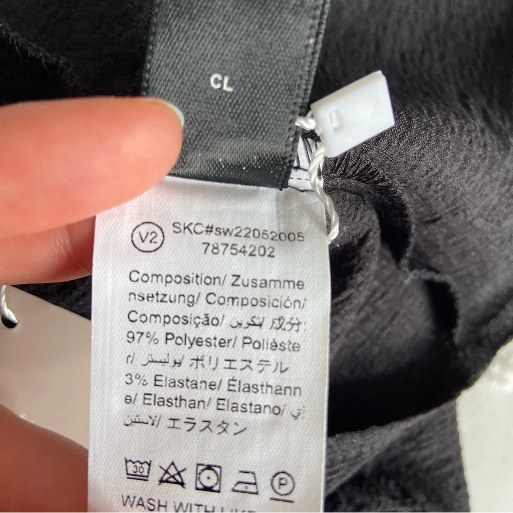 Emery Rose Black Romper Short Overalls Minimal Coastal Beach Summer Boho NWT S - Image 11