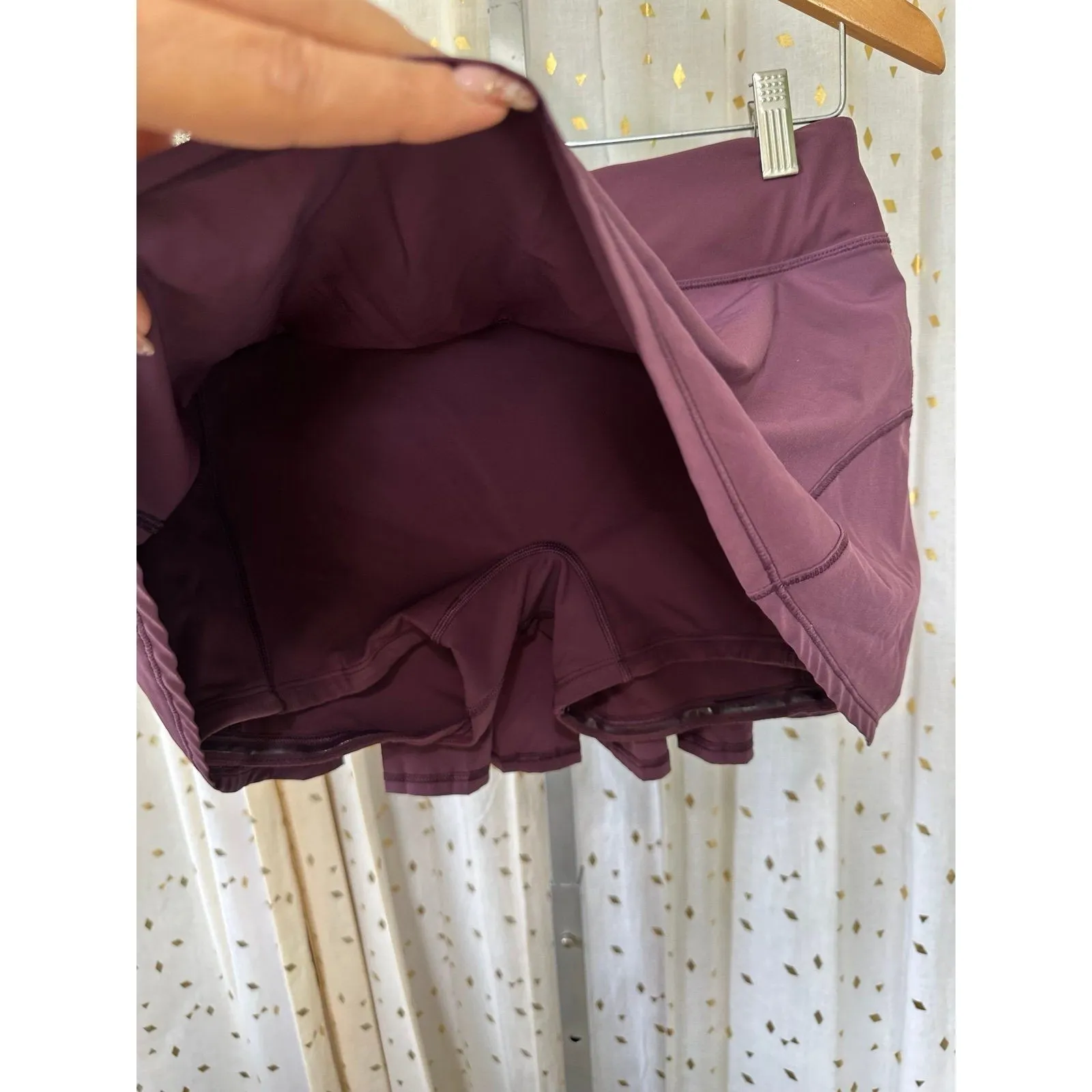 CRZ YOGA UPF 50+ Feathery Fit Soft Back Pleated Zipper Pocket Skort Skirt S - Image 4