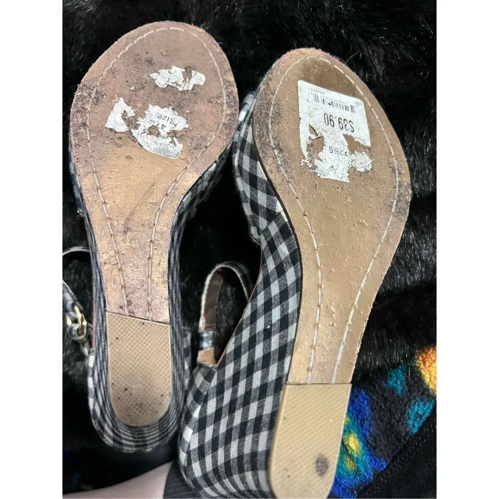 Cynthia Rowley x Roxy wedge gingham sandals 8.5 - Image 6