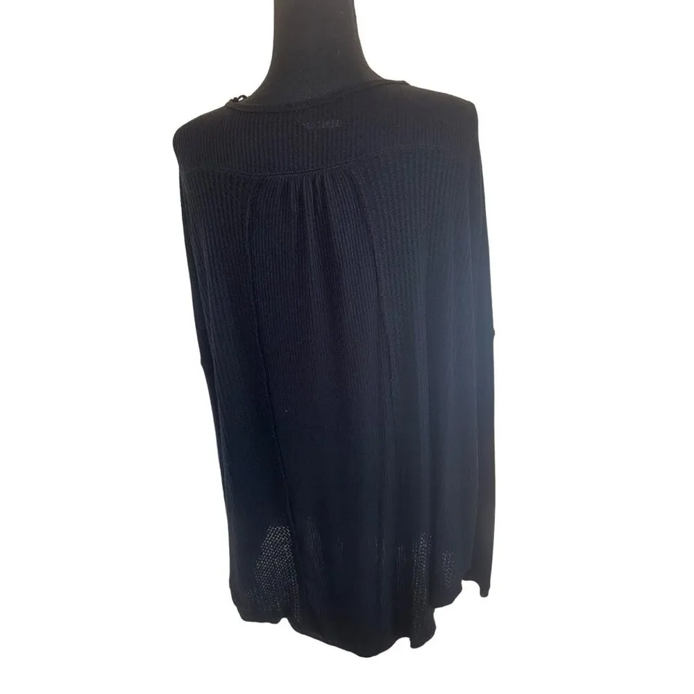 Black Leo Henley Waffle Knit - Image 6