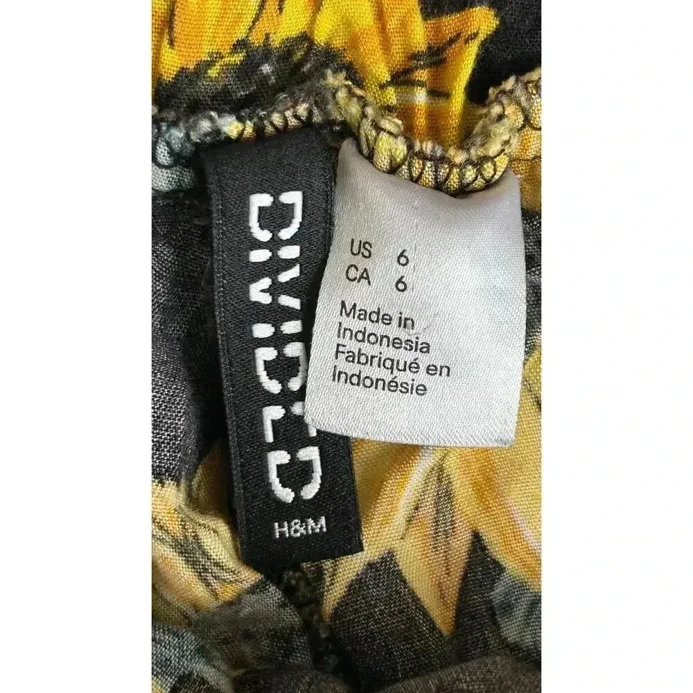 Divided  | Women's Sunflower Floral Print Allover Ankle-Length Pull On Pants | 6 - Image 3