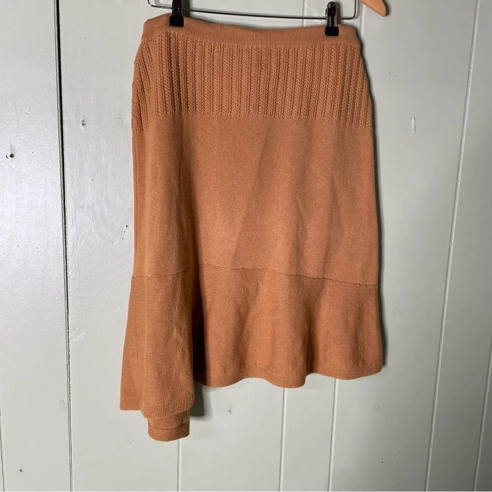 Barrie 100% Cashmere Scotland Asymmetrical Tan Camel‎ Knit Skirt Women’s Size M Tan Size M - Image 4