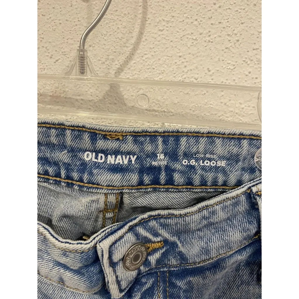 Old Navy O.G. Loose Jeans Womens 16P Blue Light Wash Low Rise Straight Denim - Image 3