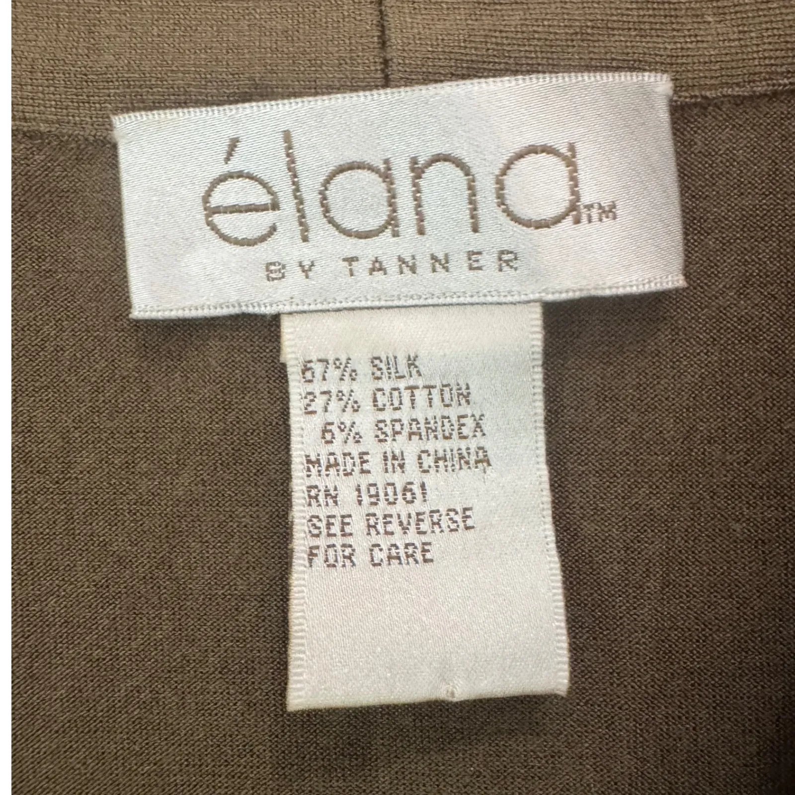 Elana by Tanner Women's Olive Green‎ Long Sleeve V - Image 3