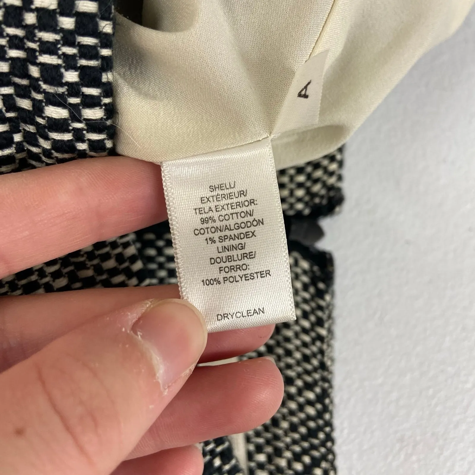 Ann Taylor LOFT women's black cream tweed cotton stretch business attire skirt 8 - Image 7