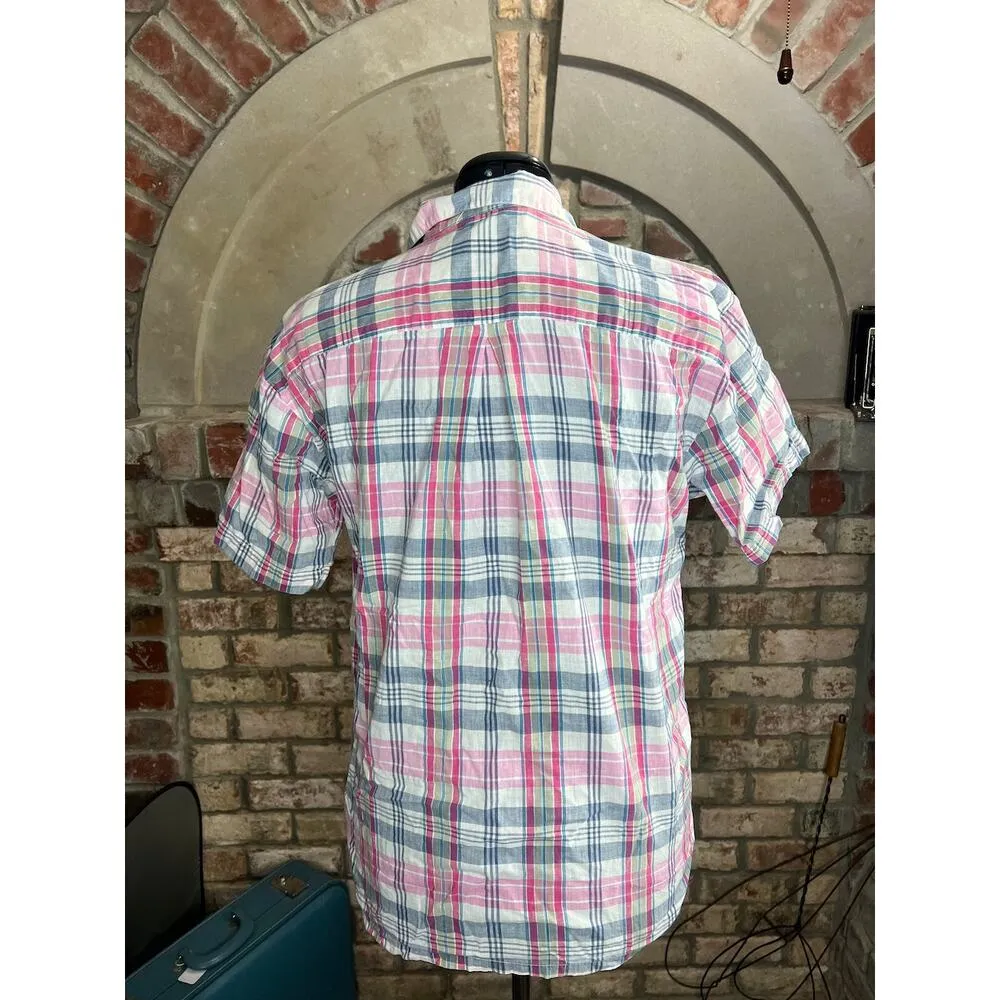 Woolrich  blouse plaid pink blue white 1980s - Image 5