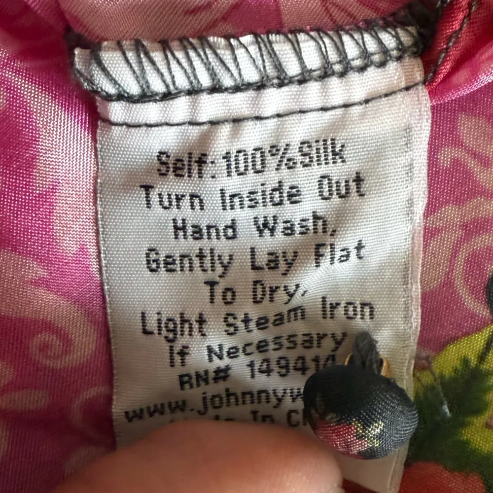 Johnny Was Bouquet Frame Parade Blouse Tunic Silk Pink Butterfly Floral Small - Image 11