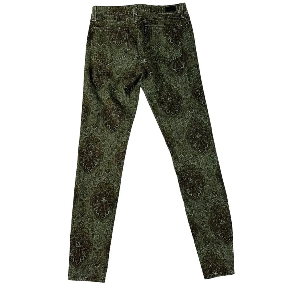 Paige Denim Verdugo Skinny Jeans Leggings in Estate Green Paisley 27 Bohemian - Image 6