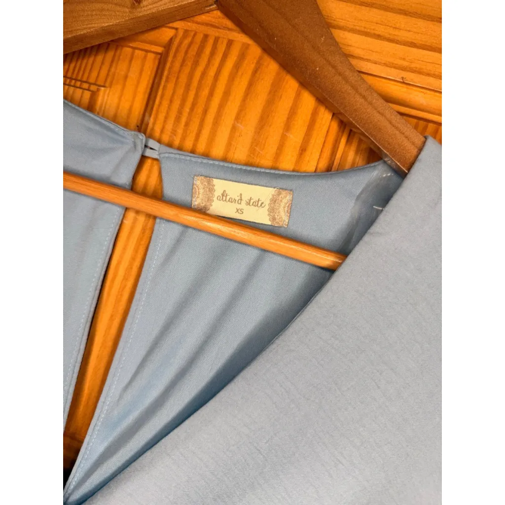 Altar’d State Blue Wrap Front Tie Back Blouse XS NWT - Image 7