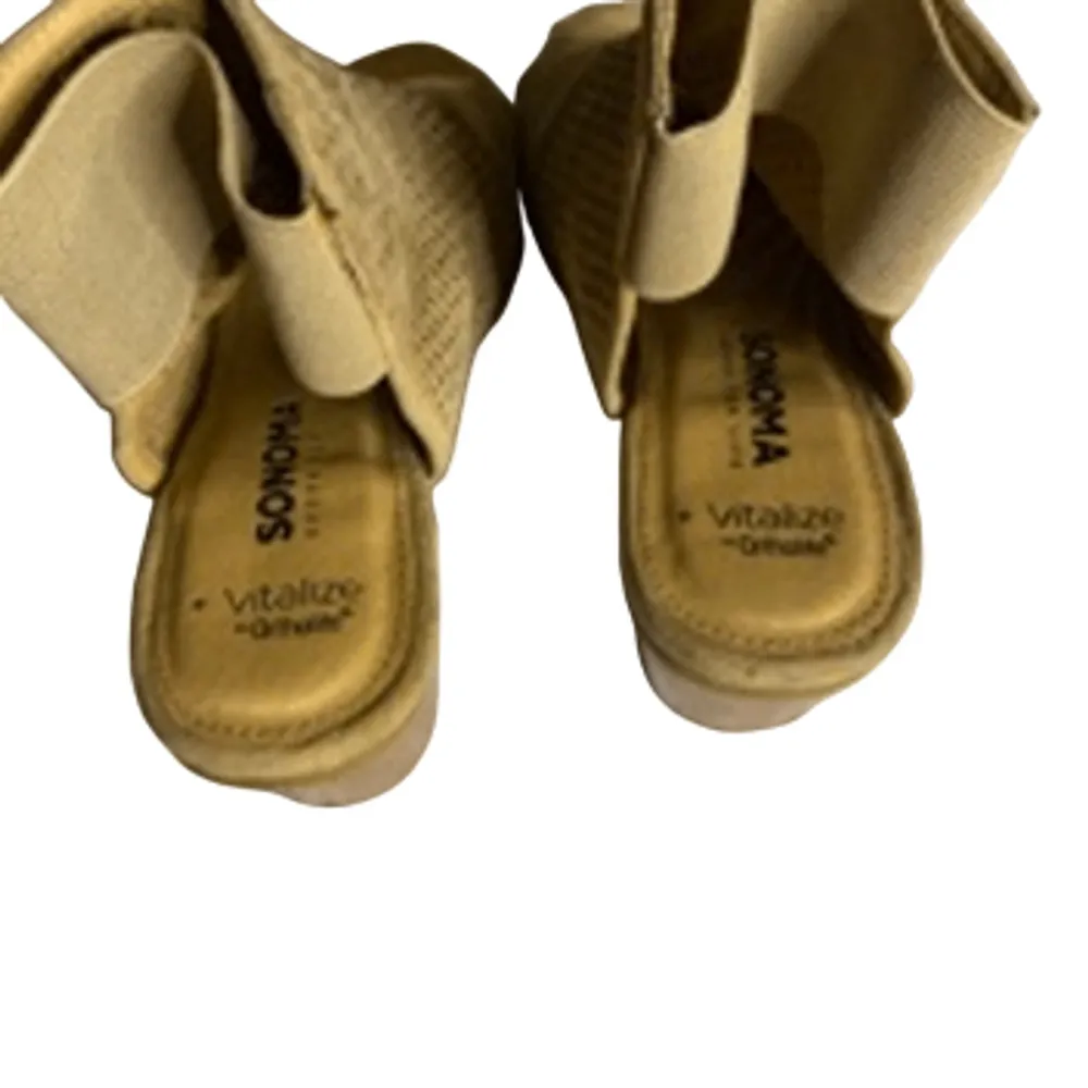 Sonoma Vitalize Ortholite Peep Toe Sandals Size 7 Tan - Image 8