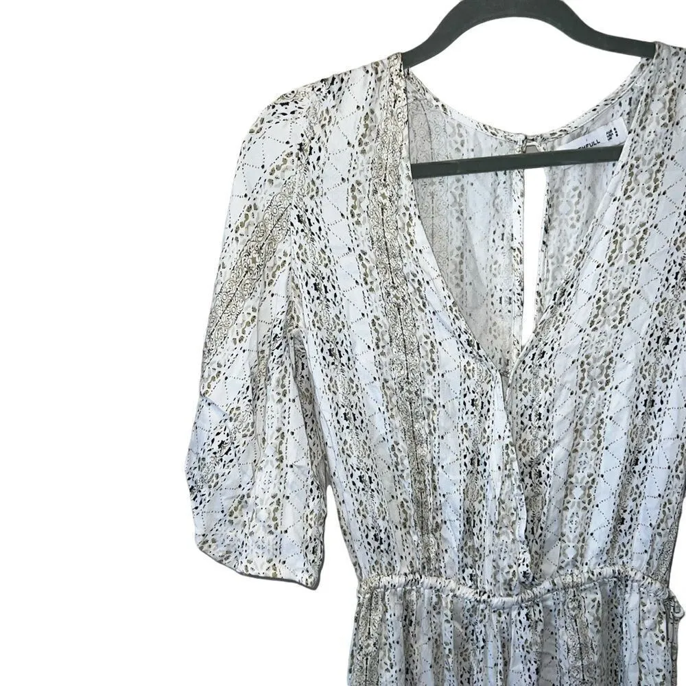 Faithfull the Brand Fox Surplice Playsuit in Oasis Print - Image 6