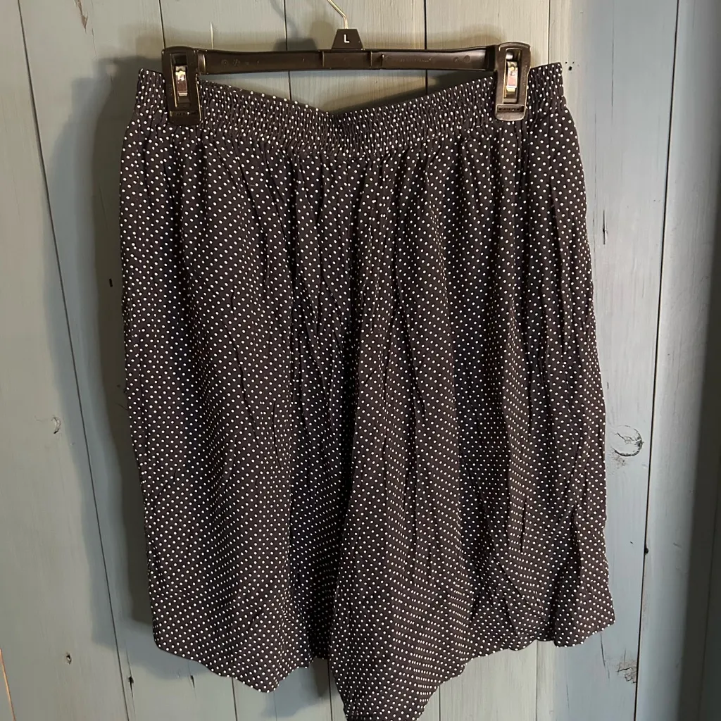 Vintage Elisabeth Liz Claiborne Dark Blue / White Polka Dot Top & Shorts | Sz 14 - Image 6