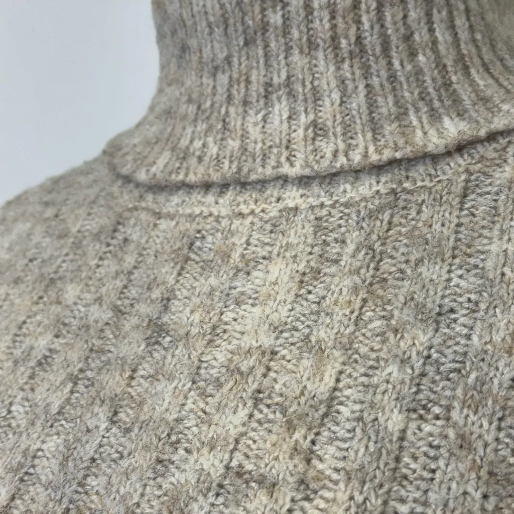 William Rast  Ribbed Turtleneck Sweater XS Neutral Knit - Image 4