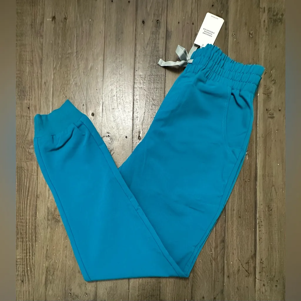NWT FIGS High Waisted Tall Zamora Jogger Scrub Pants - XST - Pacific Blue Aqua - Image 6