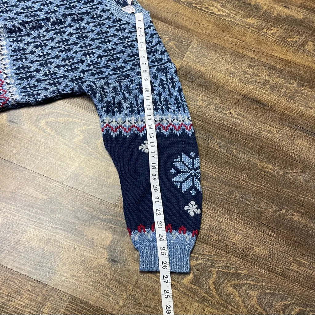 Vintage Fair Isle Nordic Deer Snowflake Sweater Womens Large (14 - Image 6