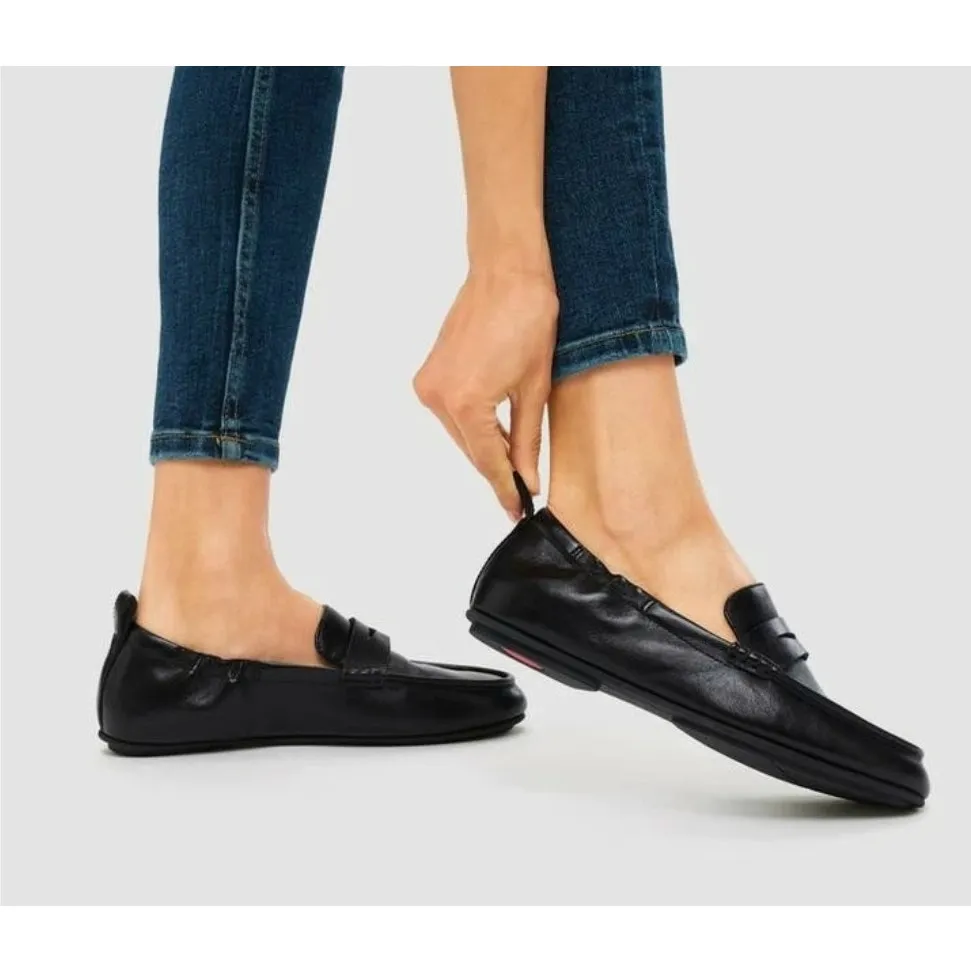 FitFlop Allegro Leather Penny Loafers All Black Size 6 NIB Comfy Featherlight - Image 2