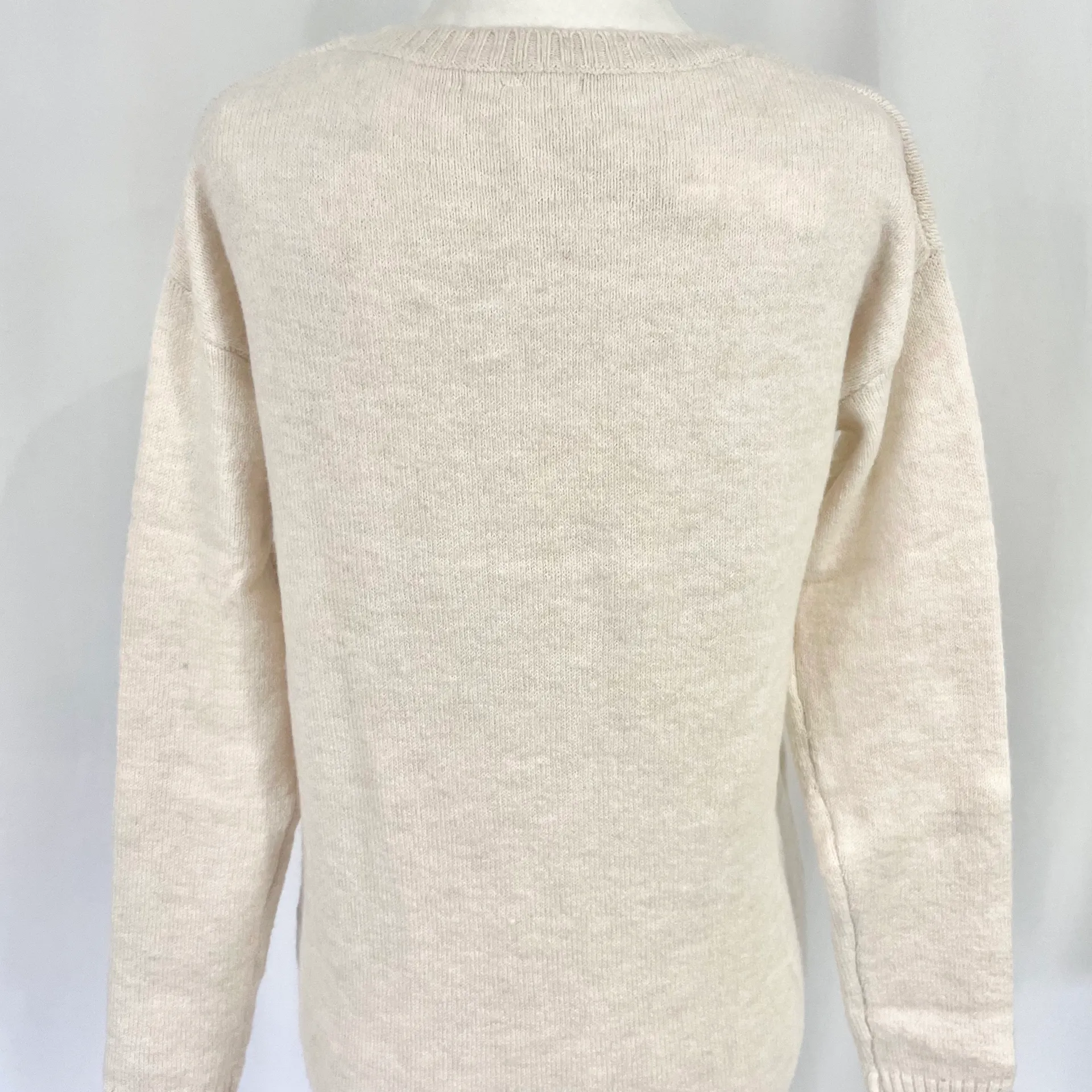 New  Sweater Dress Long Sleeve Center Seam Knit Mini Serene Ivory - Image 9