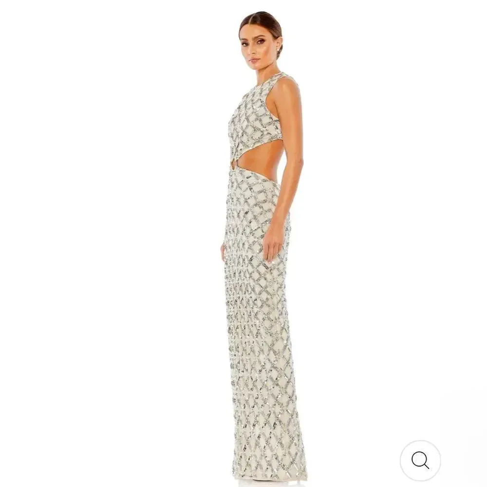 NEW Mac Duggal EMBELLISHED HIGH NECK CUT OUT GOWN - Image 6