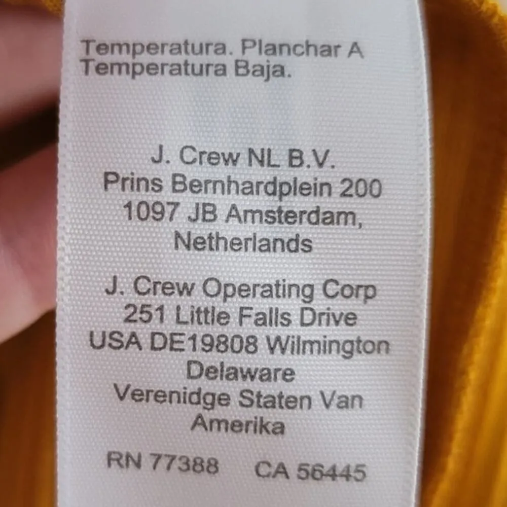 J Crew Vintage Rib Cropped Halter Tank Bronzed Ochre / Yellow Small NEW - Image 8