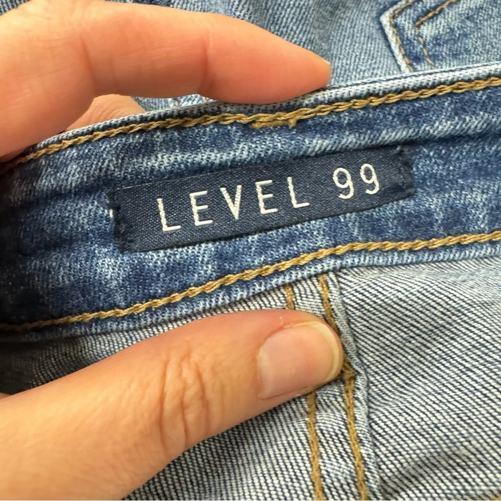 Level 99 Blue High Rise Straight Jeans Womens 34 Denim Classic Zip Fly Casual - Image 10