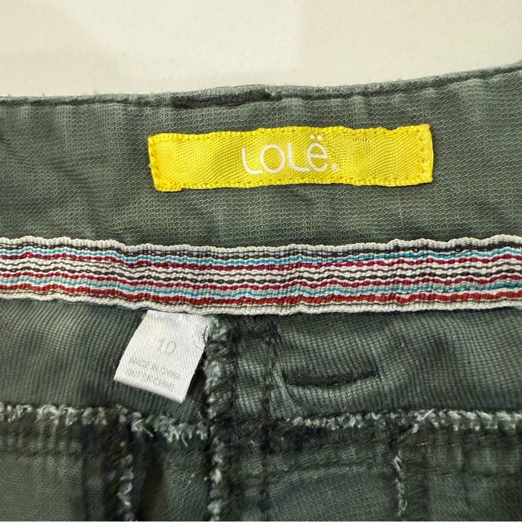 Lole Cargo Straight Leg Utility Pants Women’s 10 Mid Rise Army Green Military - Image 5