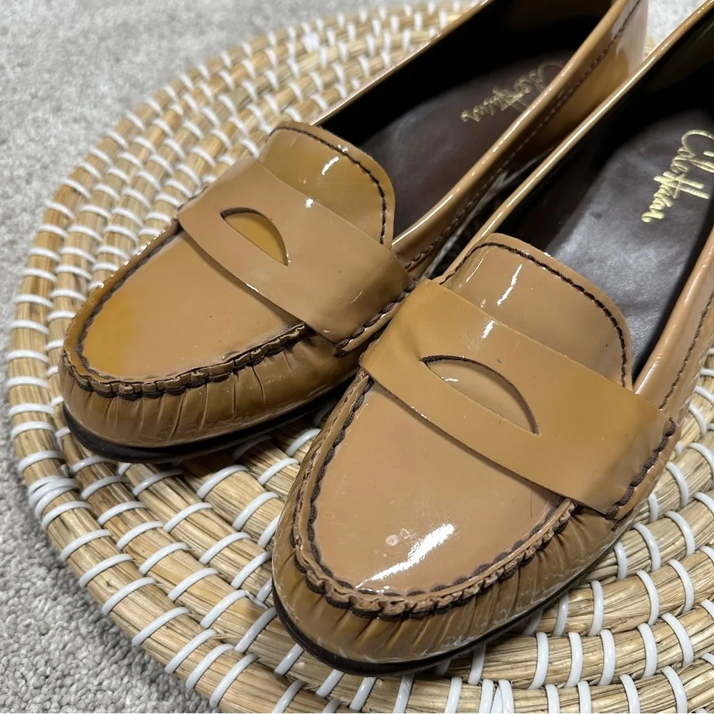 Cole Haan Women’s Tan Patent Leather Penny Loafers Nike Air Soles Size 9.5 - Image 12